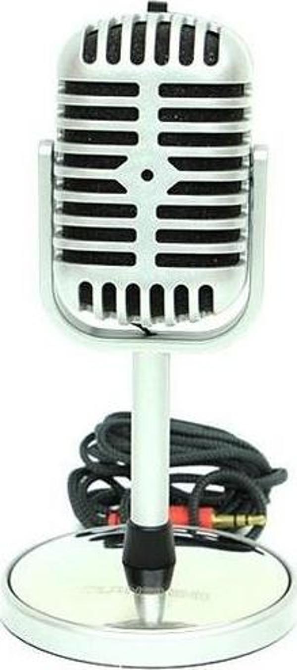 himarry Karaoke Mikrofon Silver Speaker Hediyelik - Image 1