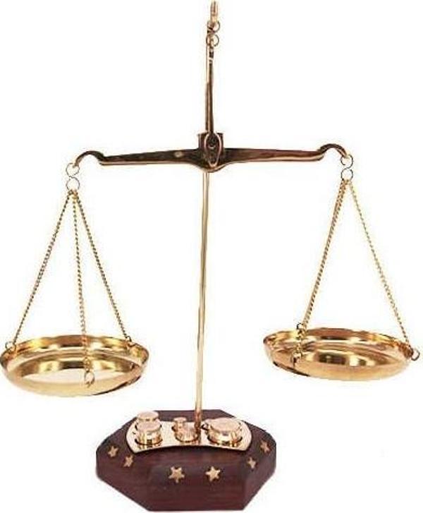 himarry Terazi Ahşap 50gr Dekoratif Ahşap Pirinç Hediyelik - Image 1