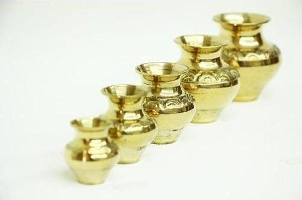 himarry Vazo Minik 5'li set Tamamı Pirinç Dekoratif Hediyelik - Image 1