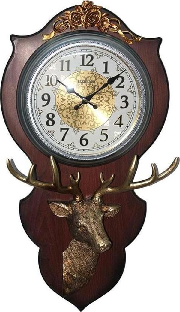 Duvara Asmalı Geyik Saat Dekoratif Hediyelik - Image 1