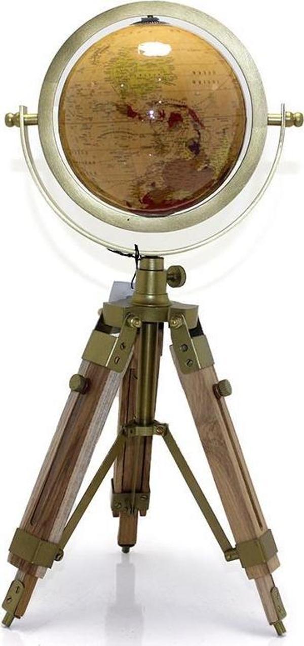 Tripod Standlı Dönen Dekoratif Dünya YerKüre Harita Hediyelik - Image 1