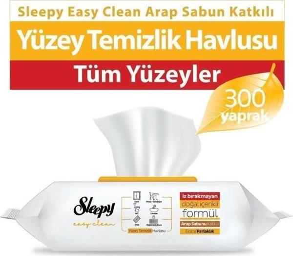 Sleepy Easy Clean Arap Sabunu Katkılı Yüzey Temizlik Havlusu 300 Yaprak - Image 1