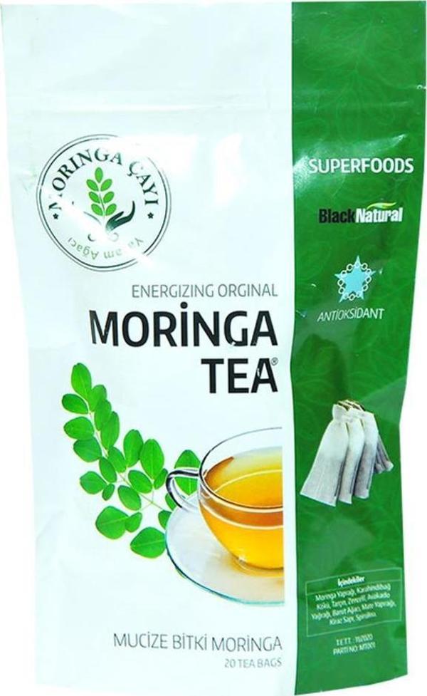 Black Natural Orijinal Moringa Çayı 20 Poşet Çay Energizing - Image 1