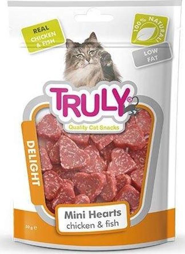 Truly Yumuşak Kedi Ödülü Tavuk-Balık Kalp Şekilli 50Gr - Image 1