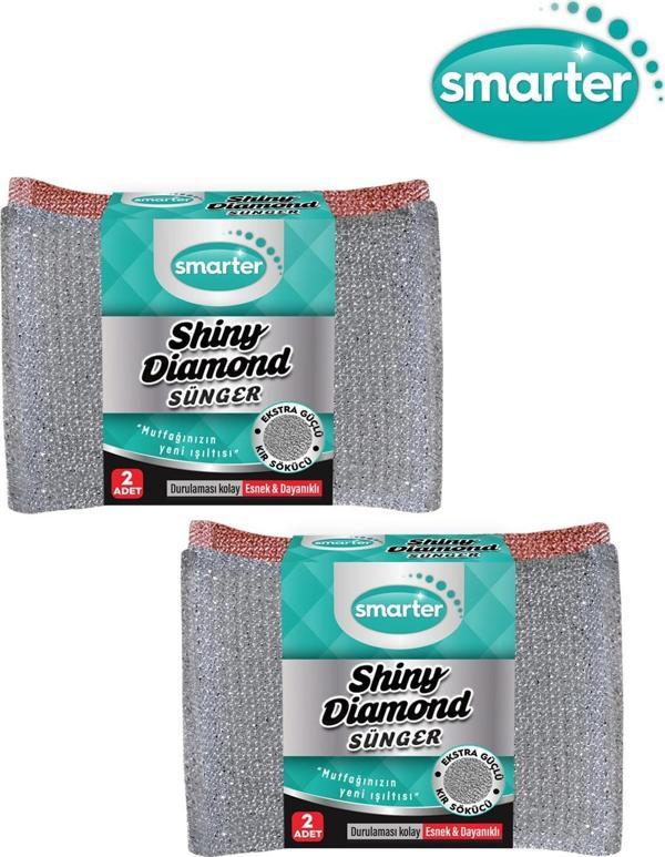 SMARTER SHINY DIAMOND BULAŞIK SÜNGER 4'LÜ OVMA İNOX - Image 1