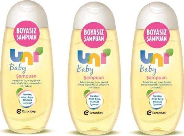 Uni Baby Boyasız Bebek Şampuanı 3 x 200 ML - Image 1