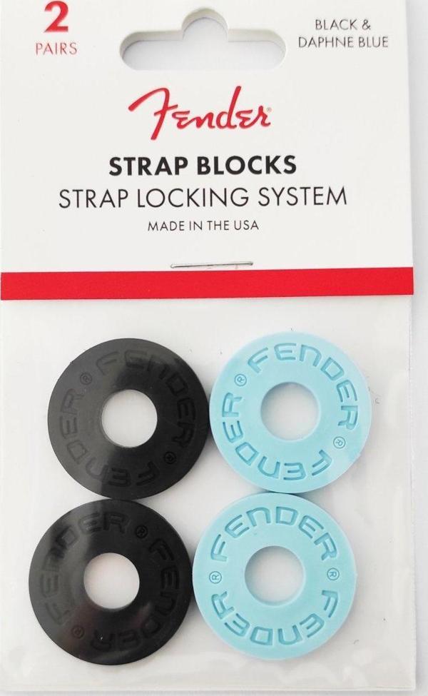 Fender Strap Locks Gitar Askısı Kiliti Black and Daphne Blue 4 Adet    - Image 1