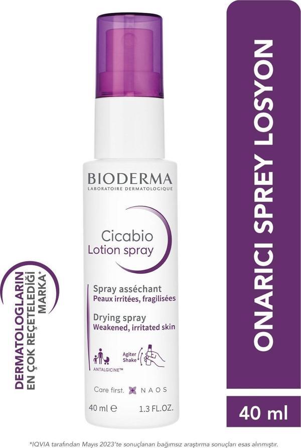 Bioderma Cicabio Lotion Hasar Görmüş Ciltler İçin Kurutucu Sprey Losyon, Yetişkin Ve Çocuk 40 Ml - Image 1