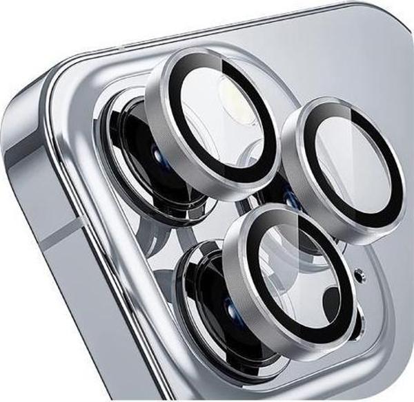 Sunix Iphone 14 / 14 Plus İle Uyumlu Darbeye Dayanıklı Safir Kamera Lens Koruyucu Silver - Image 1