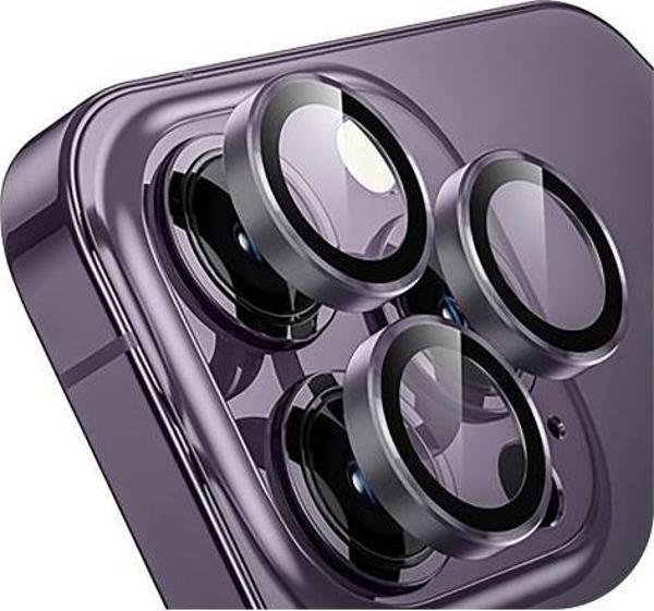 Sunix Iphone 14 Pro / 14 Pro Max İle Uyumlu Darbeye Dayanıklı Safir Kamera Lens Koruyucu Mor - Image 1