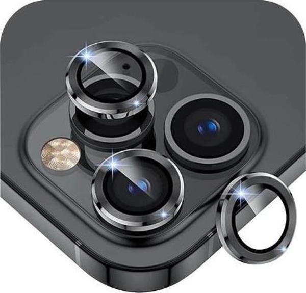 Sunix Iphone 15 / 15 Plus İle Uyumlu Darbeye Dayanıklı Safir Kamera Lens Koruyucu Siyah - Image 1
