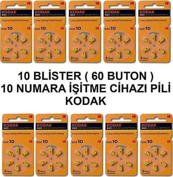 Kodak 10 Numara Işitme Cihazı Pili 10 Paket (60 Adet ) - Image 1