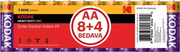Kodak Çinko Karbon Kalem Pil Shrınk Aa 8+4 - Image 1