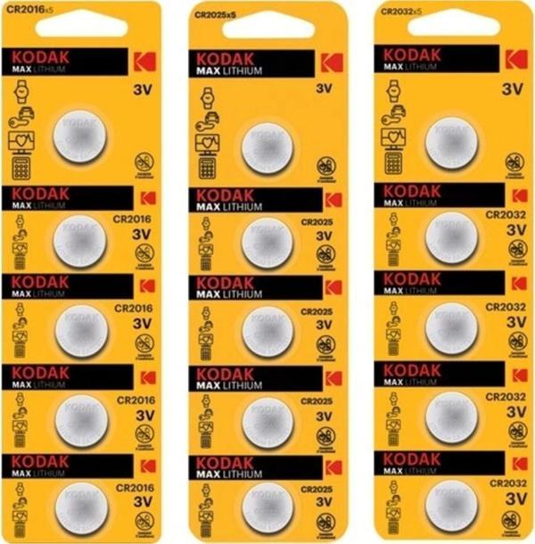 Kodak Karma Lityum Para Pil Paketi 5'li CR2016 + 5'li CR2025 + 5'li CR2032 - Image 1