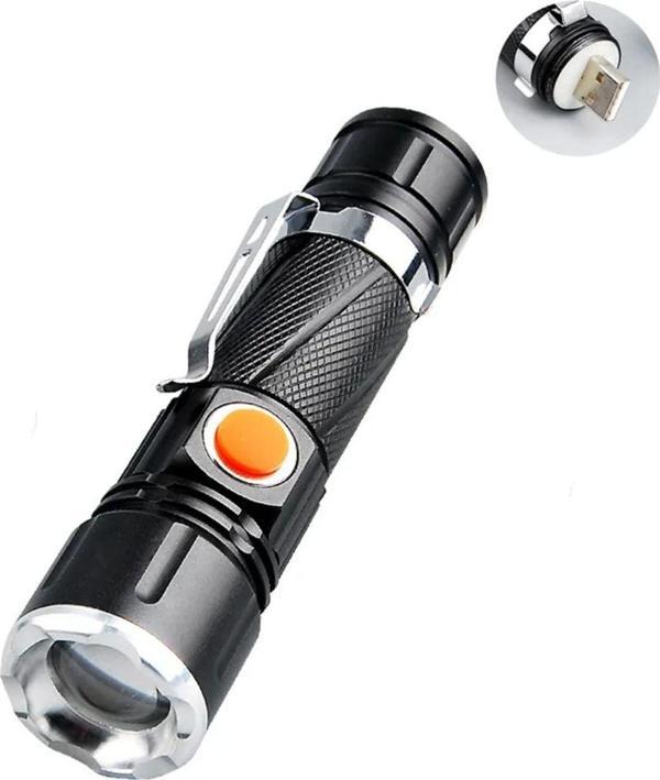 Watton 4 Mod Aydınlatma P50 Led Şarjlı Kademeli Zoomlu Mıknatıslı Usb El Feneri (11,6 cm x 2,8 cm) - Image 1