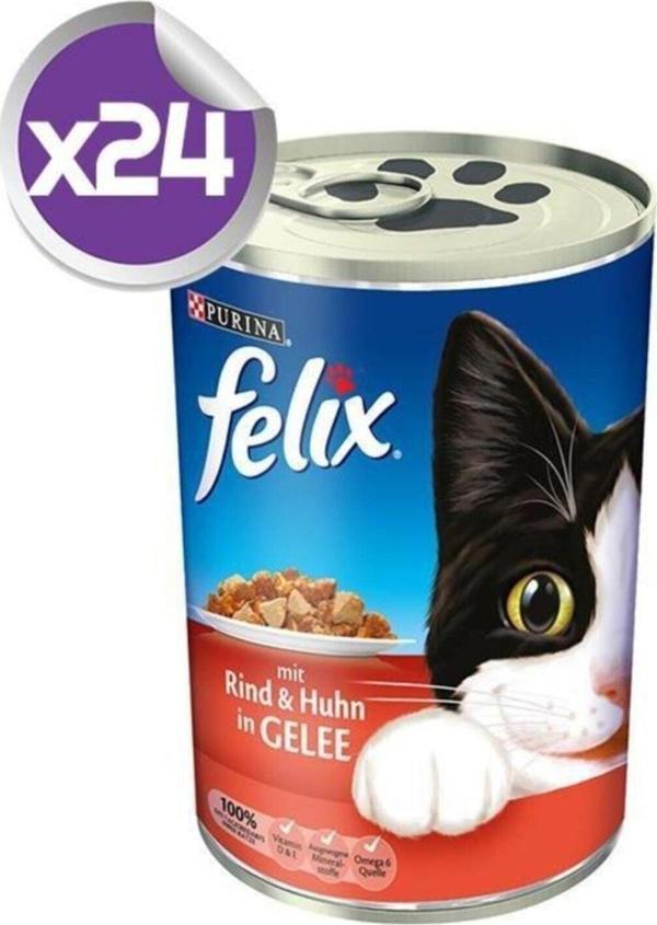 Felix Purina  Sığır Etli Ve Tavuklu Kedi Konservesi 400 Gr X24 - Image 1