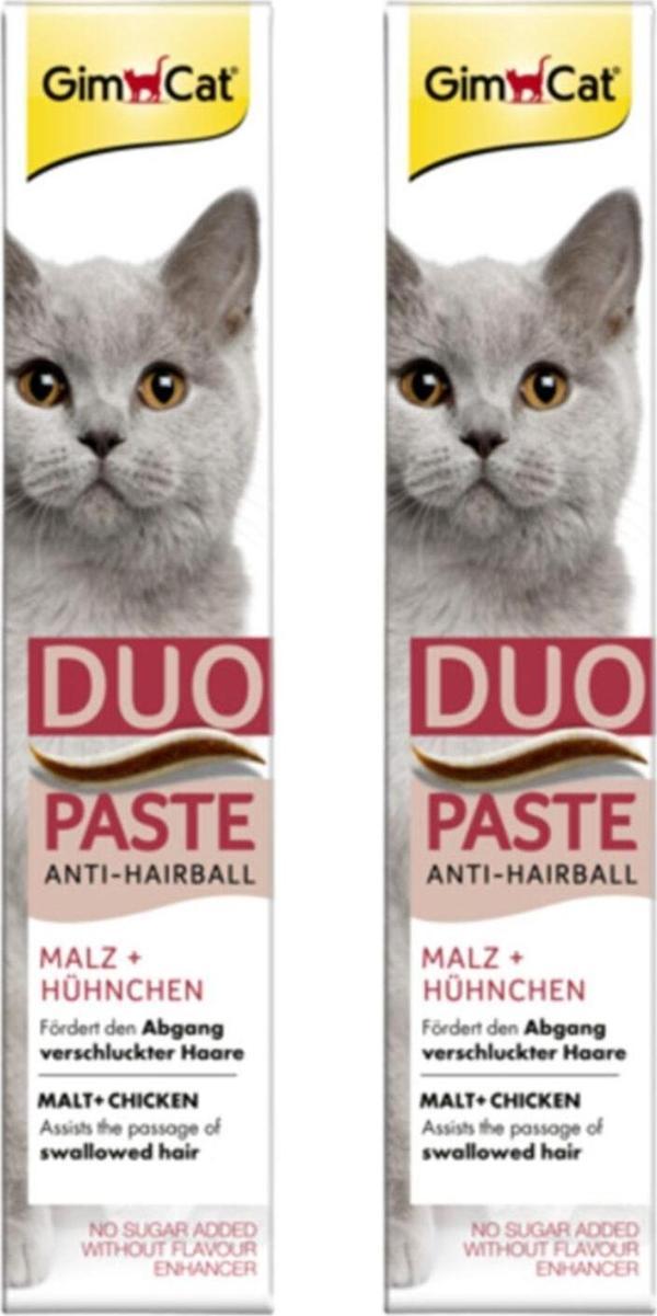 GimCat Duo Paste Anti Hairball Tavuklu Malt Kedi Macunu 50 gr x 2 Adet - Image 1