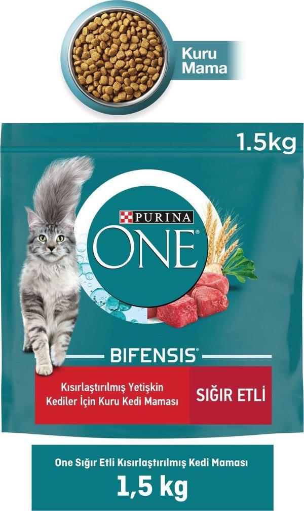 Purina One Sterilised Sığır Etli Kısırlaştırılmış Kedi Maması 1,5 kg - Image 1