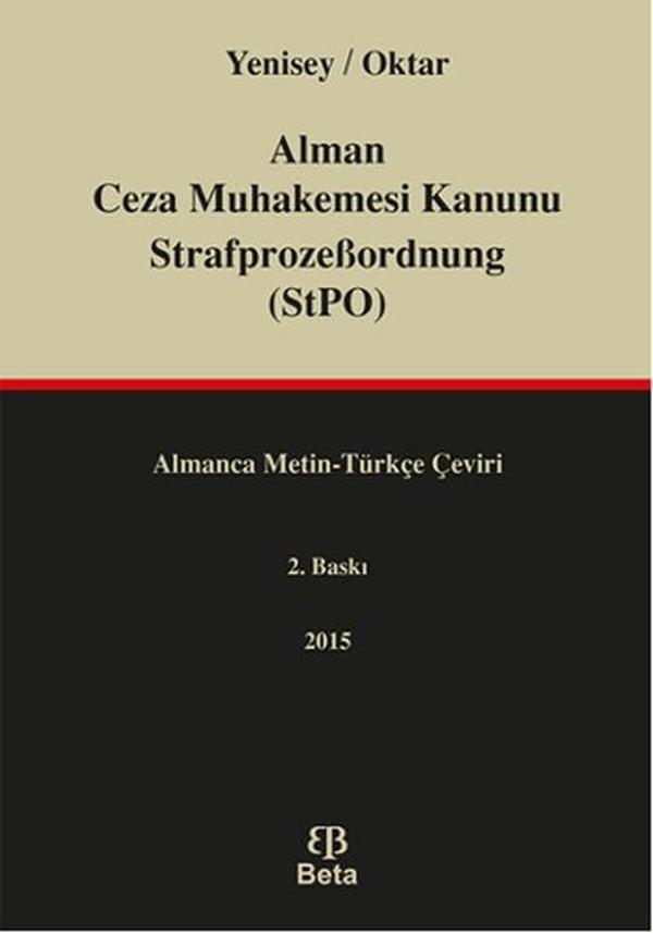 Alman Ceza Muhakemesi Kanunu StrafprozeBordnung StPO - Beta Yayınları - Image 1