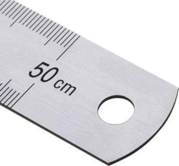 Çelik Cetvel 50 Cm Inch Ölçülü 550g - Image 1