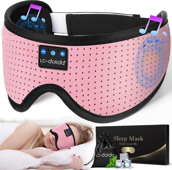 LC-dolida 3D Uyku Maskesi - Bluetooth Kablosuz Müzik - Klasik Pembe - Image 1