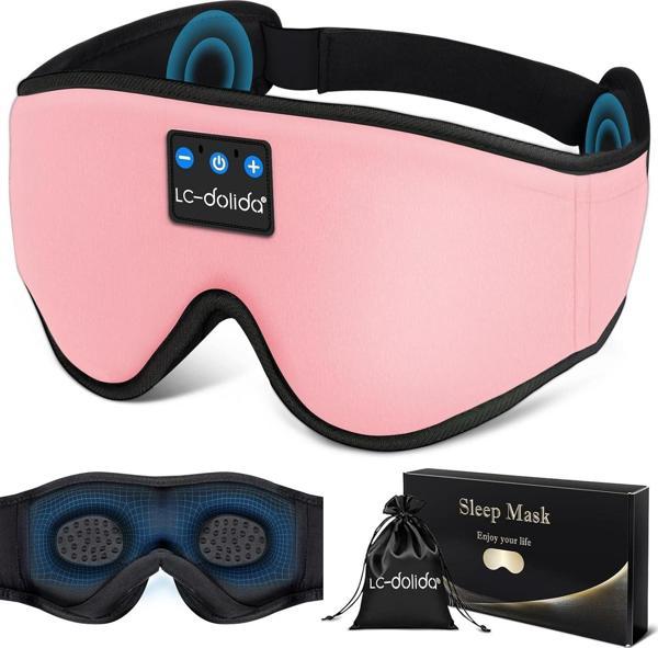 LC-dolida 3D Uyku Maskesi - Bluetooth Kablosuz Müzik - Pembe - Image 1
