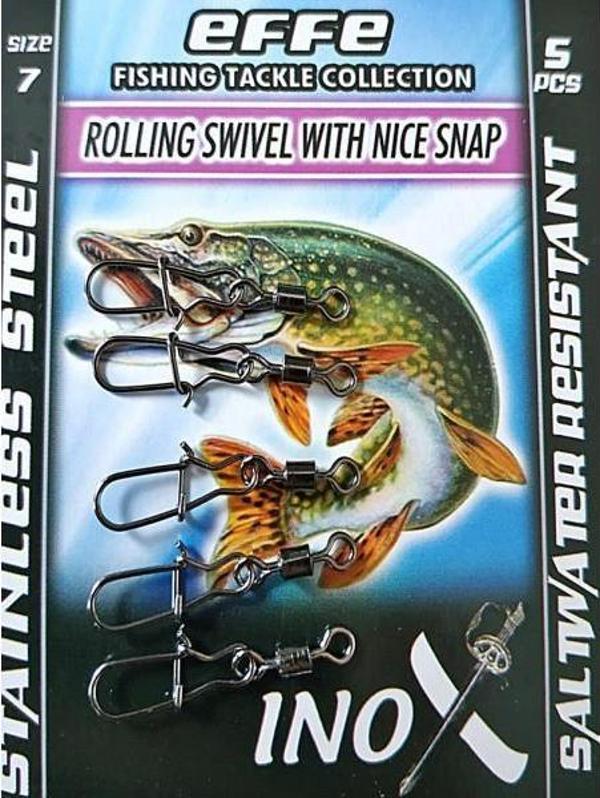 EFFE Rolling Swivels Nice Snap Kilitli Fırdöndülü Rapala Klipsi - Image 1