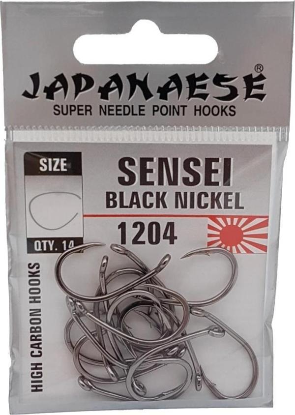 Japanese İğne Sensei 1204 Sazan Olta İğnesi Delikli Siyah - Image 1
