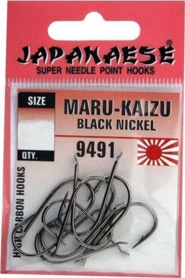 Japanese Maru-Kaizu 9491 Çapari Olta İğnesi Düz Siyah - Image 1