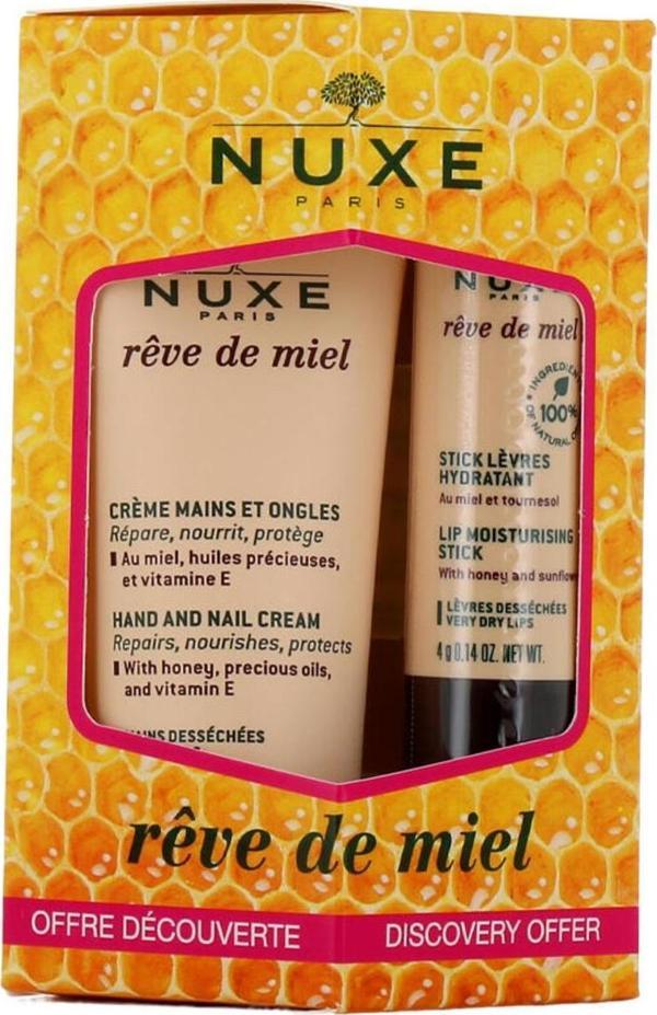 Nuxe Reve De Miel Hand And Nail Cream 30 ml + Lip Stick Dudak Bakımı 4 gr - Image 1