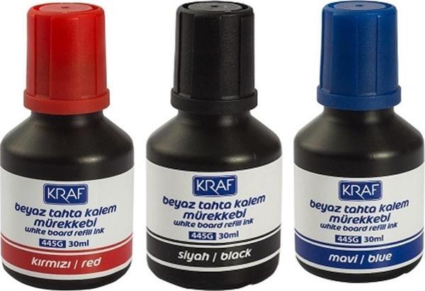 Beyaz Tahta Kalem Mürekkebi 3 Lü Set Siyah/kırmızı/mavi 30 ml Tx - Image 1