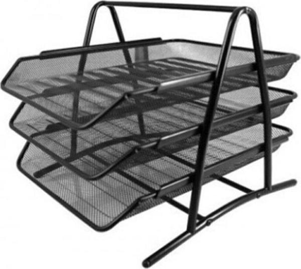 Perfore Evrak Rafi Metal 3 Katli 460g Siyah Fx - Image 1