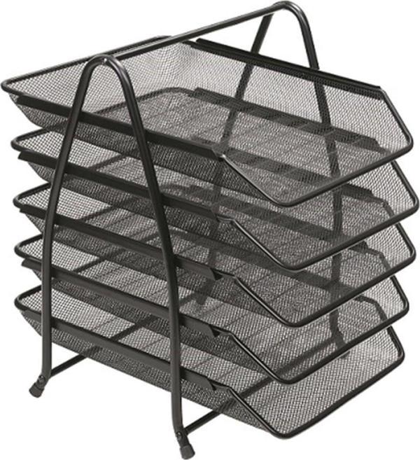 Perfore Evrak Rafı Metal 5 Katlı 420gr Siyah - Image 1