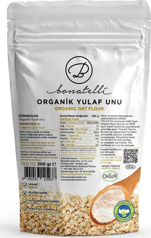 Organik Yulaf Unu 300  gr - Image 1