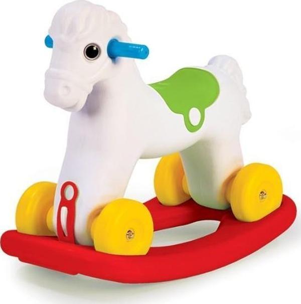 Dolu 7077 Pony Sallanan Tekerlekli At Tekli Kutuda 2 İn 1 pony sallanan at - Image 1