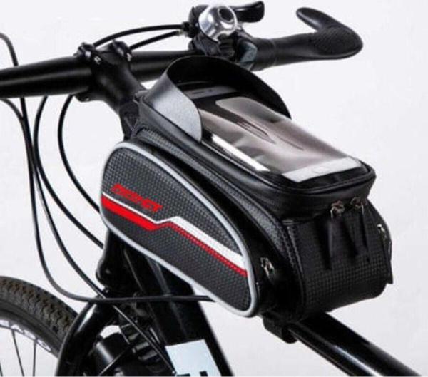 816 6 inç Su Geçirmez Dokunmatik Ekran Bisiklet Kadro Üstü Çanta Kırmızı - Image 1