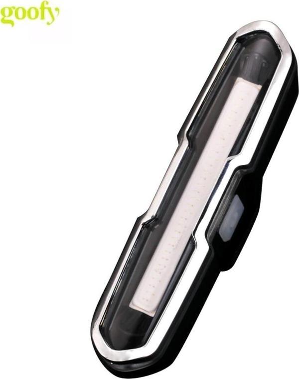 Mavi-sarı-kırmızı çakarlı USB şarjlı 100 lümen bisiklet stop lambası - Image 1