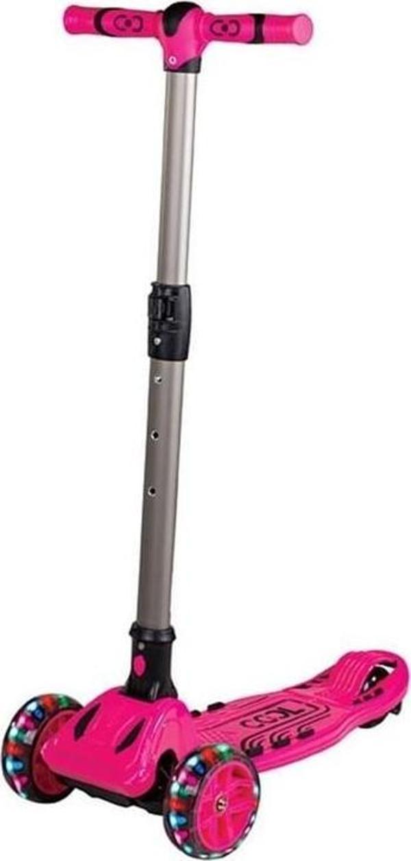 Furkan Toys Cool Wheels Led Işıklı Maxi Yükseklik Ayarlı Scooter Pembe - Image 1