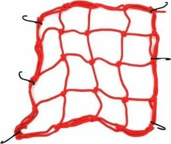 Motosiklet Kask Ve Bagaj Filesi Plastik Kancalı File 35X35 Cm Kırmızı - Image 1