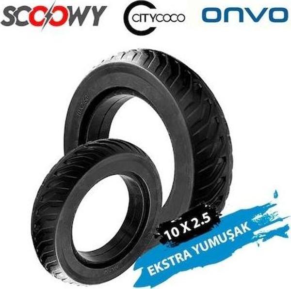 Scoowy-Onvo-Citycoco T4 10 x 2.5 Elektrikli Scooter Dolgu Lastik - Image 1
