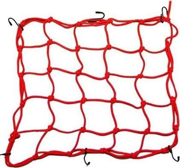 TEX 2010 Ahtapot Motosiklet Kancalı Kask Filesi Evrensel Kask Filesi Plastik Kancalı 40 X 40 Cm Kırmızı - Image 1