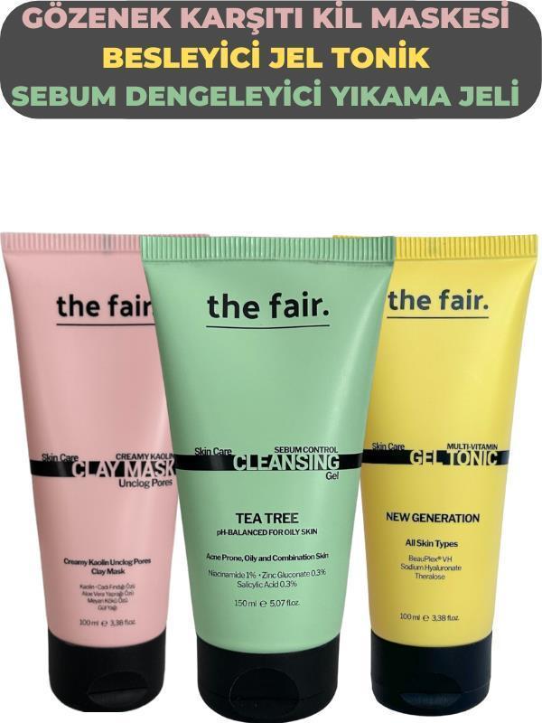 The Fair Gözenek Karşıtı Kil Maskesi Besleyici Jel Tonik ve Sebum Dengeleyici Yıkama Jeli - Image 1