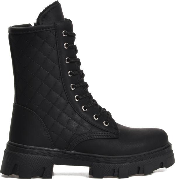 Ayakmod 2323K-F Siyah Zümrüt İçi Polarlı Kız Çocuk Bot - Image 1