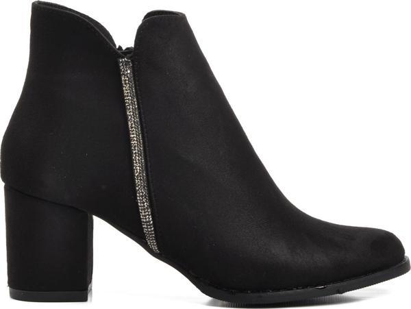 Ayakmod 262079 Siyah Süet Kadın Topuklu Bot - Image 1