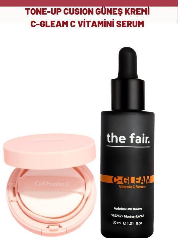 Cell Fusion C enklendirici Kompakt Güneş Kremi 13 G ve the fair. C gleam Gözenek Bakımı Cilt Serumu - Image 1