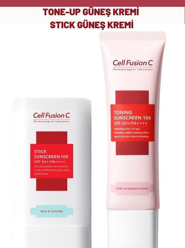 Cell Fusion C Toning Tone Up Güneş Kremi ve Aquatica Stick Güneş Kremi Set - Image 1