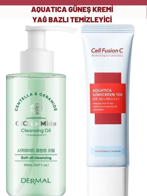 Cell Fusion C Aquatica Güneş Kremi ve Dermal Yağ Bazlı Temizleyici Seti - Image 1