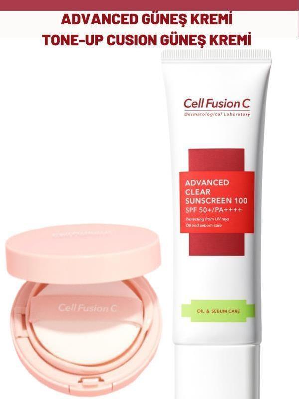 Cell Fusion C Advanced ve Tone Up Cusion Kompakt Güneş Kremi Seti - Image 1