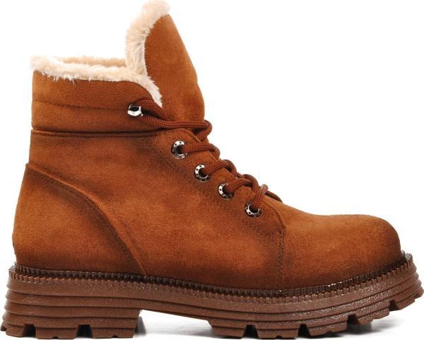 Ayakmod 354122 Taba Süet İçi Kürklü Kadın Bot - Image 1