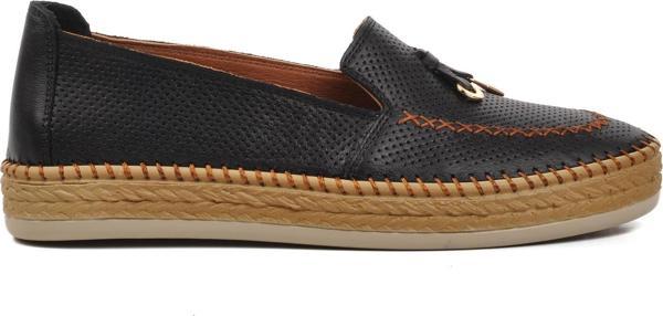 Ayakmod 394162 Siyah Hakiki Deri Kadın Loafer Ayakkabı - Image 1